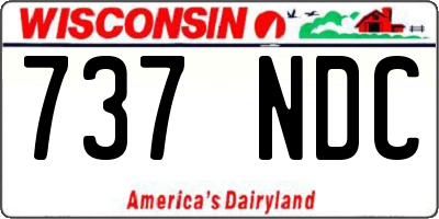 WI license plate 737NDC