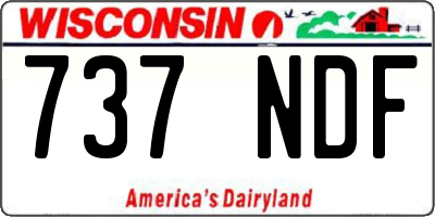 WI license plate 737NDF