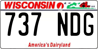 WI license plate 737NDG