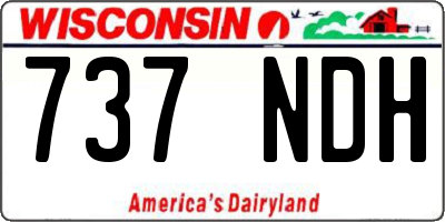 WI license plate 737NDH