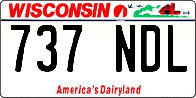 WI license plate 737NDL