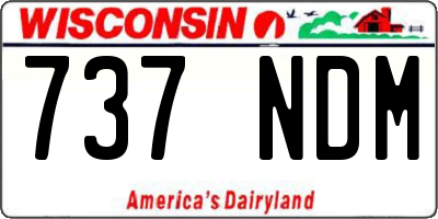 WI license plate 737NDM