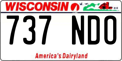 WI license plate 737NDO