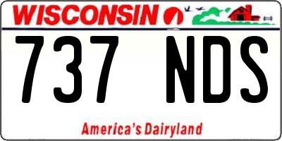 WI license plate 737NDS