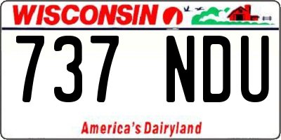 WI license plate 737NDU