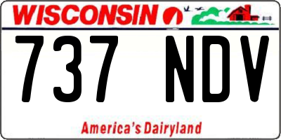 WI license plate 737NDV
