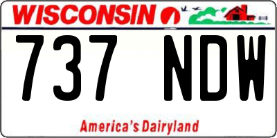 WI license plate 737NDW