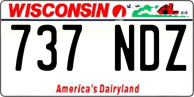 WI license plate 737NDZ