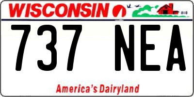 WI license plate 737NEA