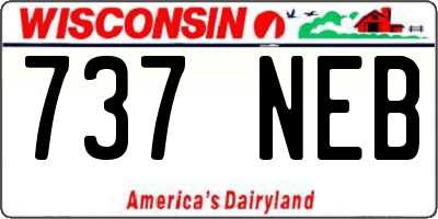 WI license plate 737NEB