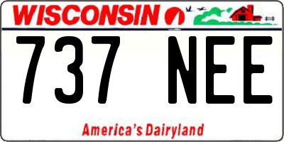 WI license plate 737NEE