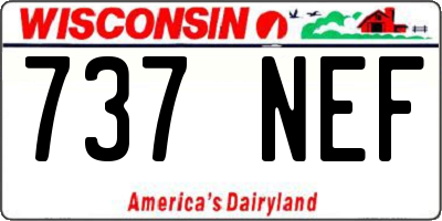 WI license plate 737NEF