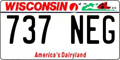 WI license plate 737NEG
