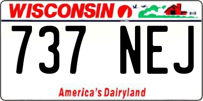 WI license plate 737NEJ