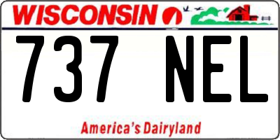 WI license plate 737NEL