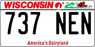 WI license plate 737NEN