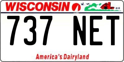 WI license plate 737NET