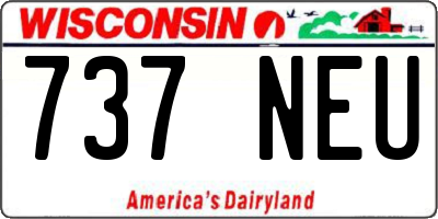 WI license plate 737NEU
