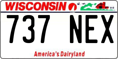 WI license plate 737NEX