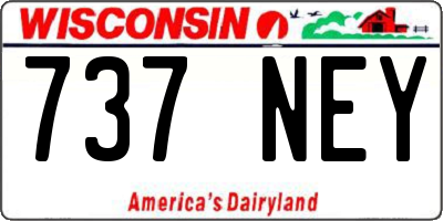 WI license plate 737NEY