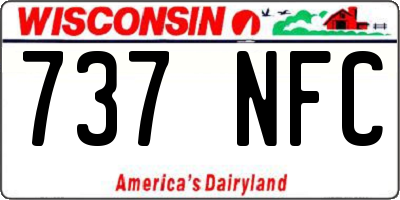WI license plate 737NFC