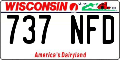 WI license plate 737NFD