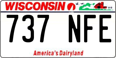 WI license plate 737NFE