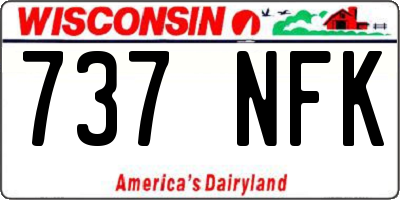 WI license plate 737NFK