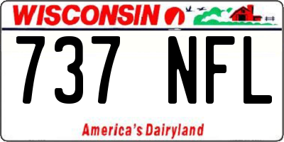 WI license plate 737NFL