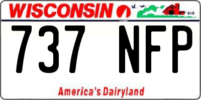 WI license plate 737NFP