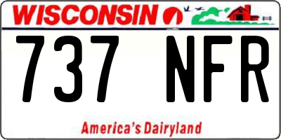 WI license plate 737NFR