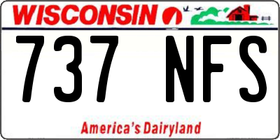 WI license plate 737NFS