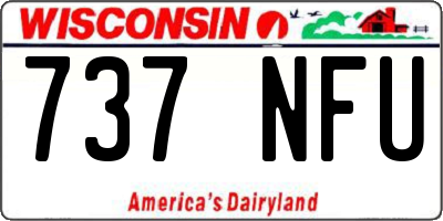 WI license plate 737NFU