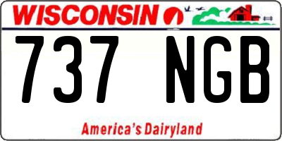 WI license plate 737NGB