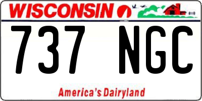 WI license plate 737NGC