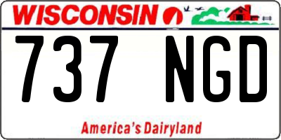 WI license plate 737NGD