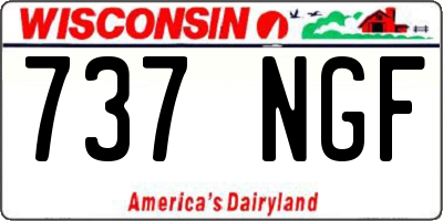 WI license plate 737NGF
