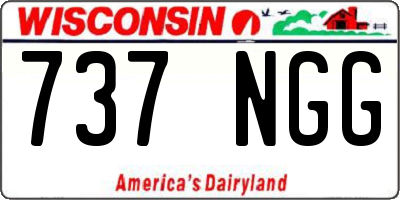 WI license plate 737NGG