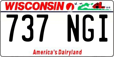WI license plate 737NGI