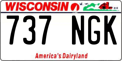 WI license plate 737NGK