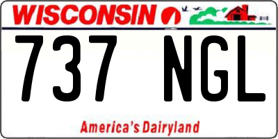WI license plate 737NGL