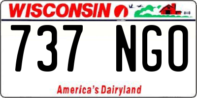 WI license plate 737NGO