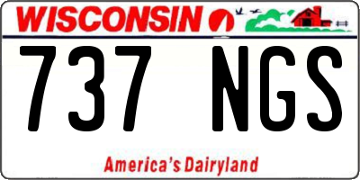 WI license plate 737NGS