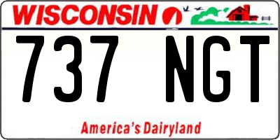 WI license plate 737NGT