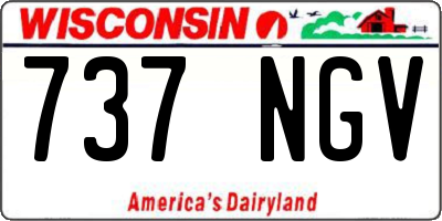 WI license plate 737NGV