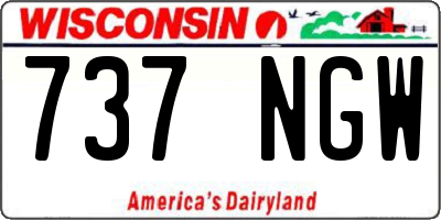 WI license plate 737NGW