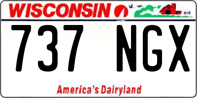 WI license plate 737NGX
