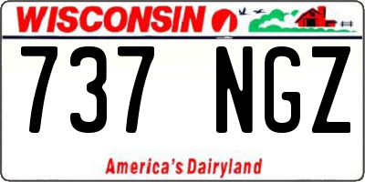 WI license plate 737NGZ