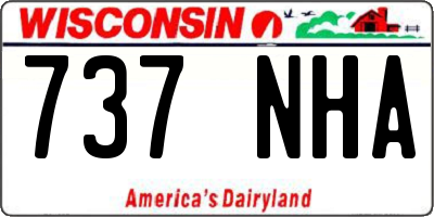 WI license plate 737NHA