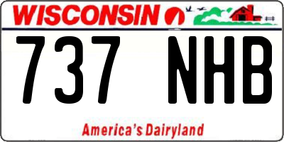 WI license plate 737NHB